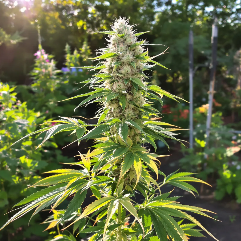 Orange Cream 48% indica / 52% sativa — fleur avec trichomes visibles