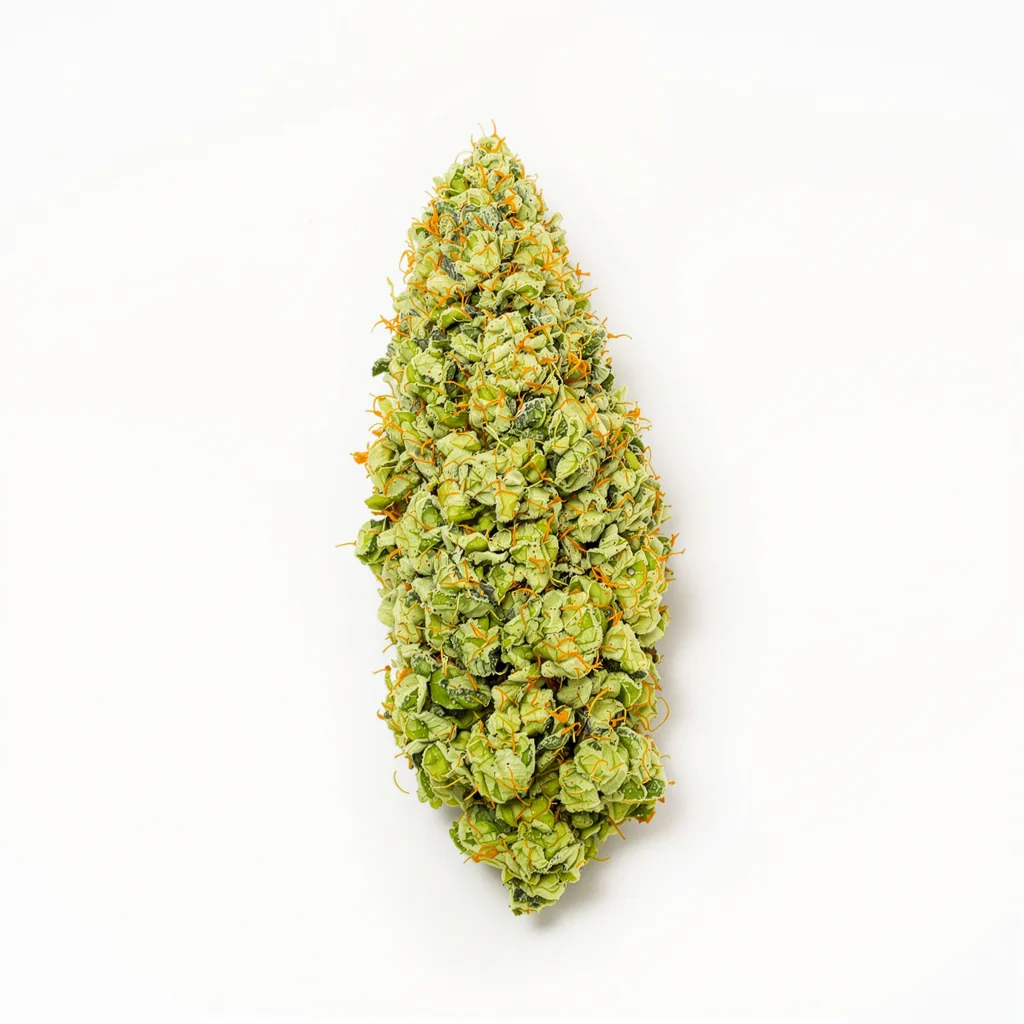 Orange Crush 20% indica / 80% sativa — fleur avec trichomes visibles