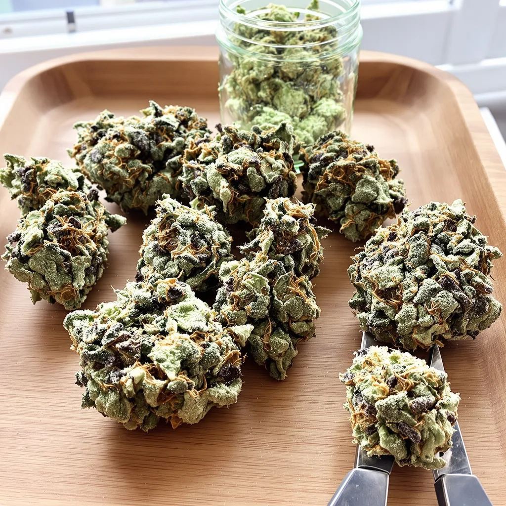 Orange Haze 40% indica / 60% sativa — fleur avec trichomes visibles