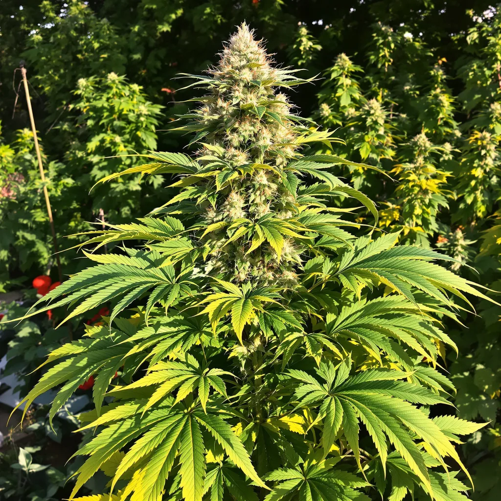 Orange Kush Cake 72% indica / 28% sativa — fleur avec trichomes visibles