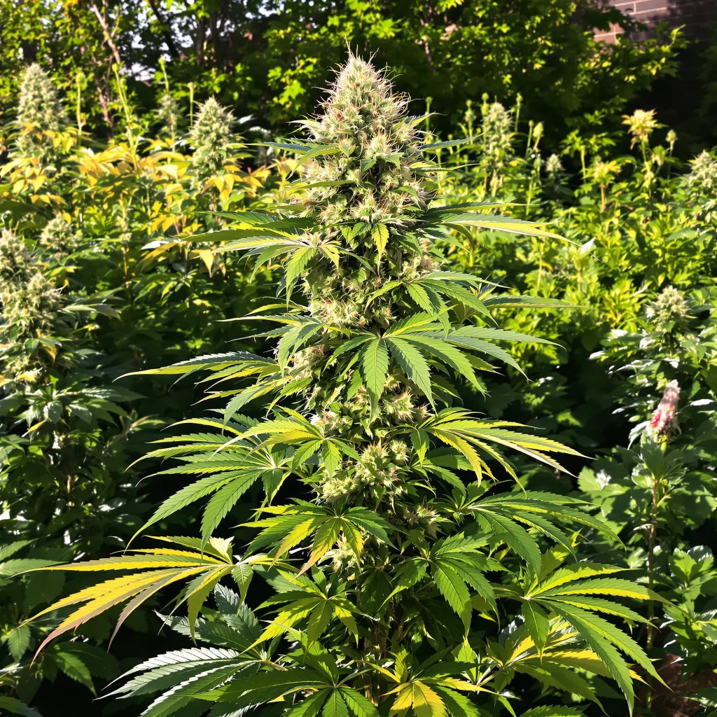 Orange Kush 50% indica / 50% sativa — fleur avec trichomes visibles