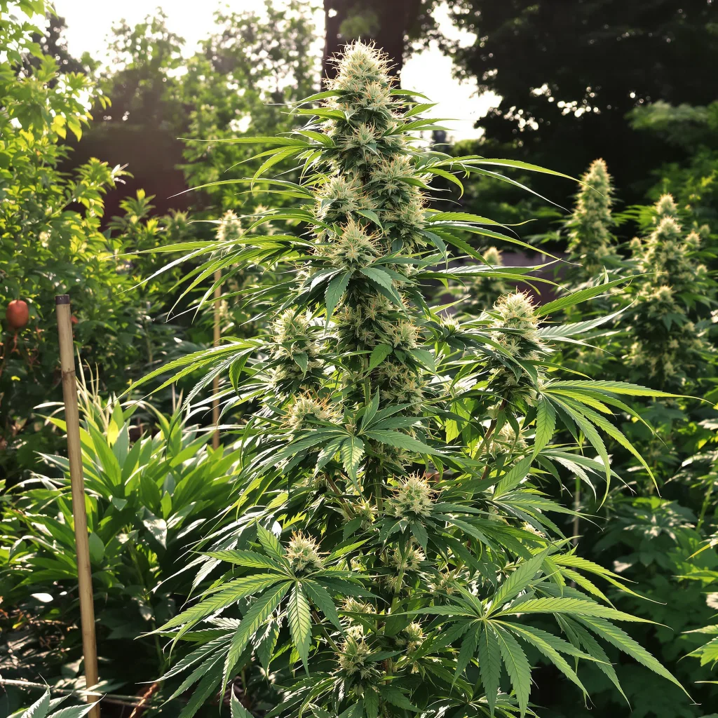 Orange Skunk 16% indica / 84% sativa — fleur avec trichomes visibles