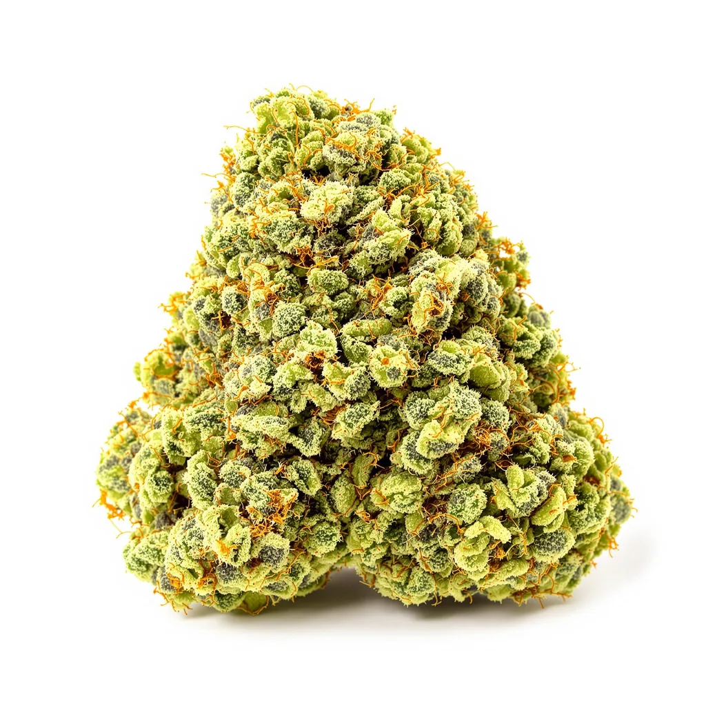 Orange Skunk 16% indica / 84% sativa — fleur avec trichomes visibles
