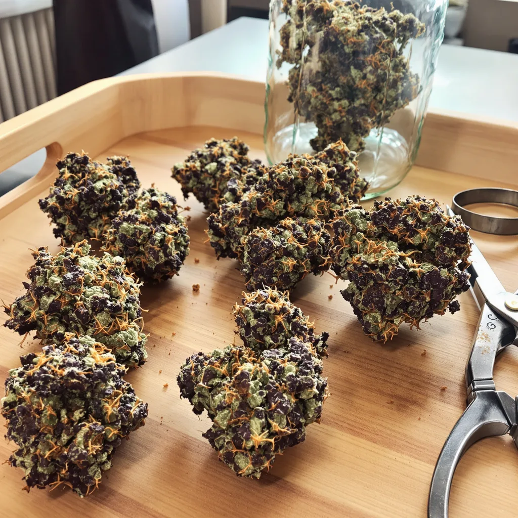 Oregon Diesel 90% indica / 10% sativa — fleur avec trichomes visibles