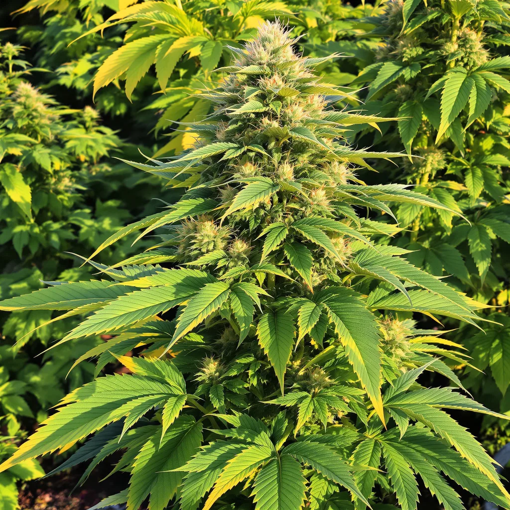 Oregon Diesel 90% indica / 10% sativa — fleur avec trichomes visibles