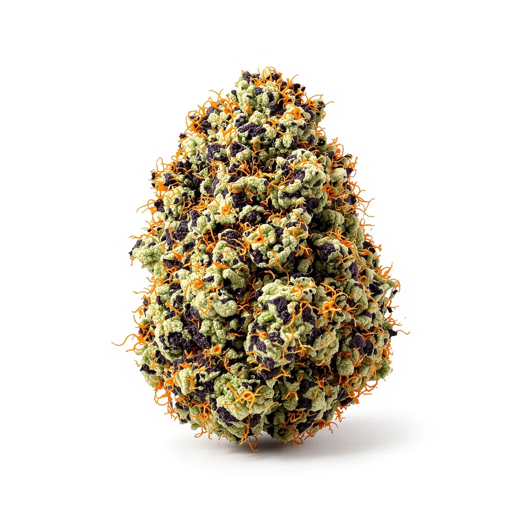 Oregon Diesel 90% indica / 10% sativa — fleur avec trichomes visibles