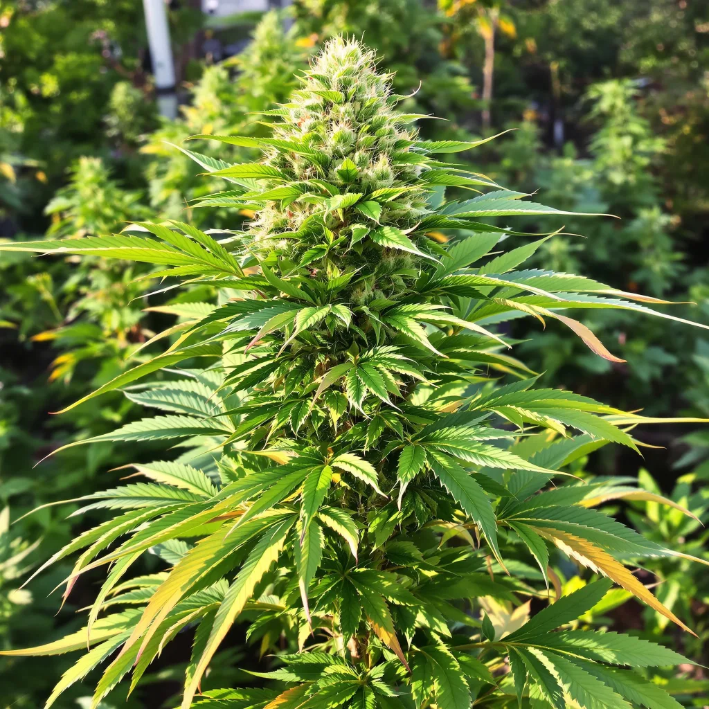 Ortega 75% indica / 25% sativa — fleur avec trichomes visibles