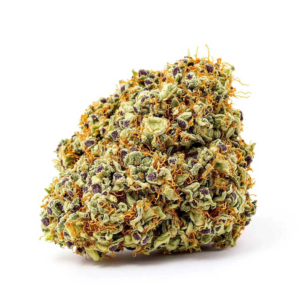 Ortega 75% indica / 25% sativa — fleur avec trichomes visibles