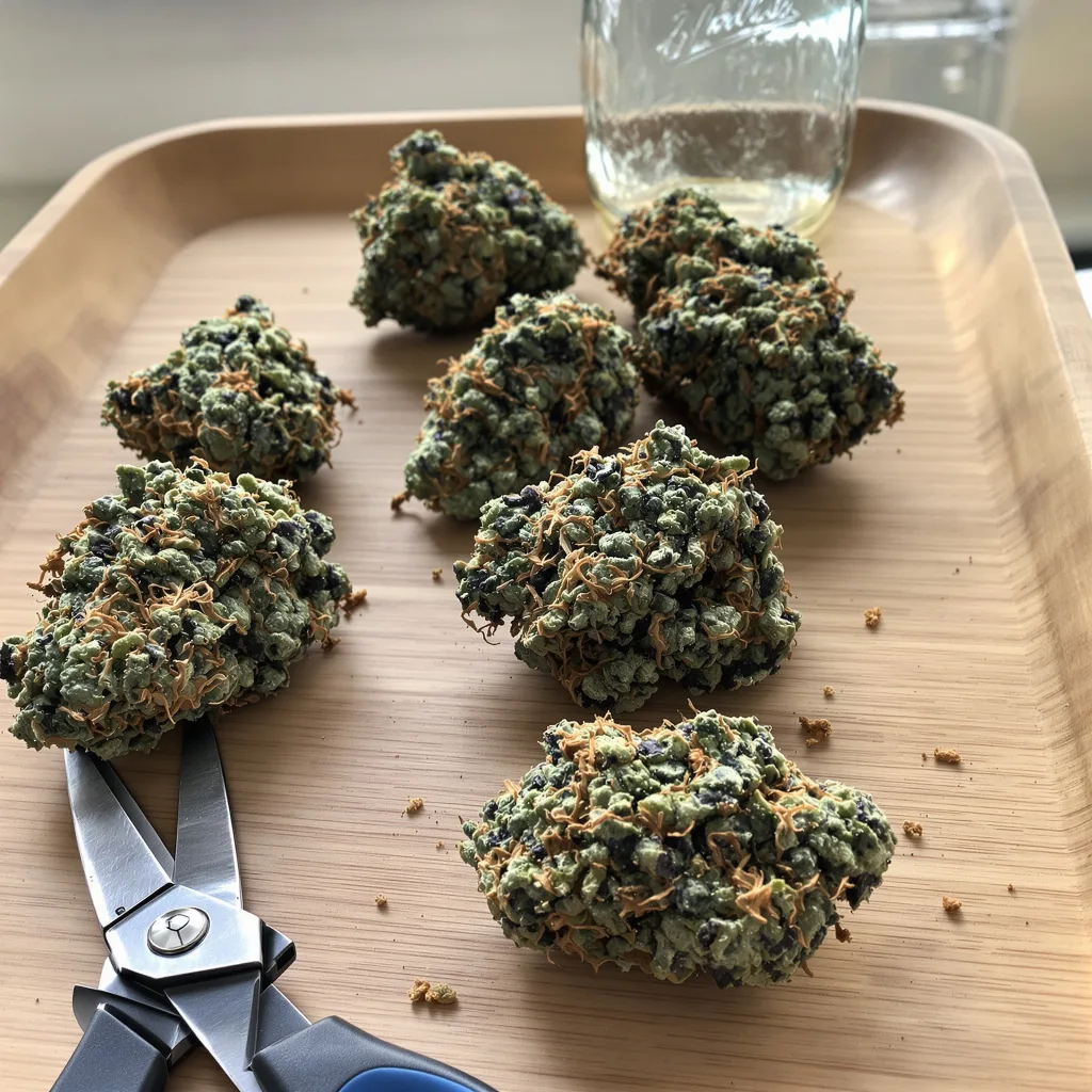 Overlord OG 70% indica / 30% sativa — fleur avec trichomes visibles