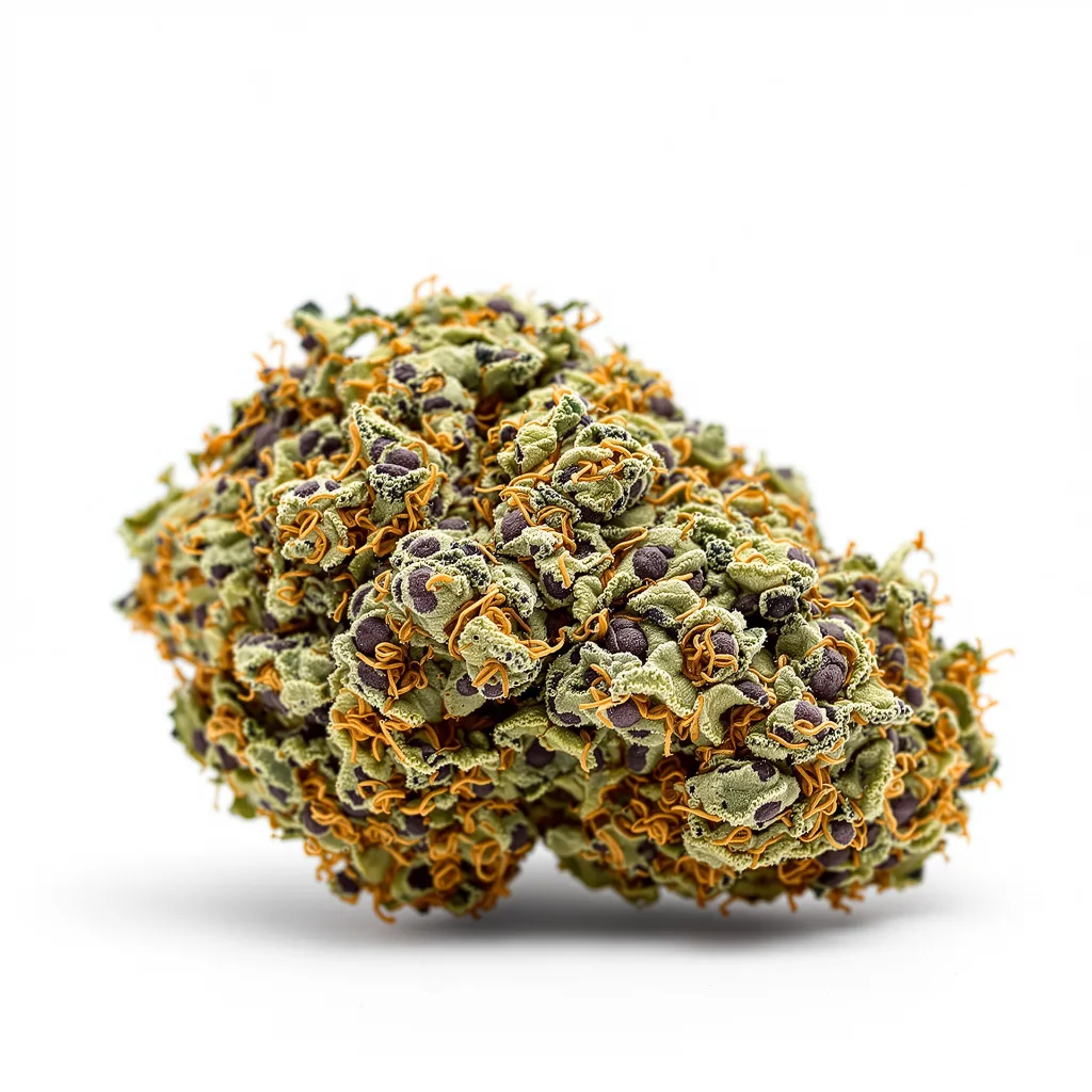 Overlord OG 70% indica / 30% sativa — fleur avec trichomes visibles