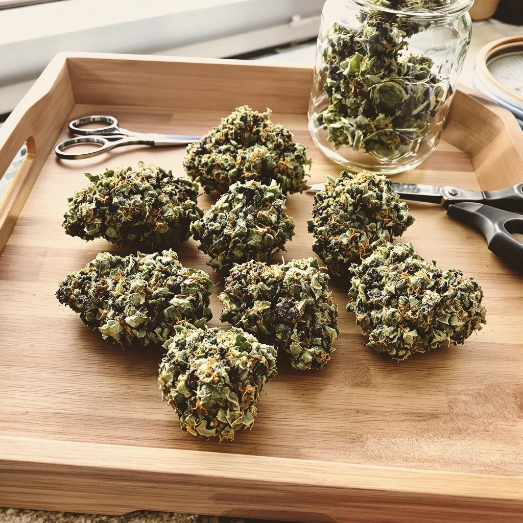 P-51 86% indica / 14% sativa — fleur avec trichomes visibles