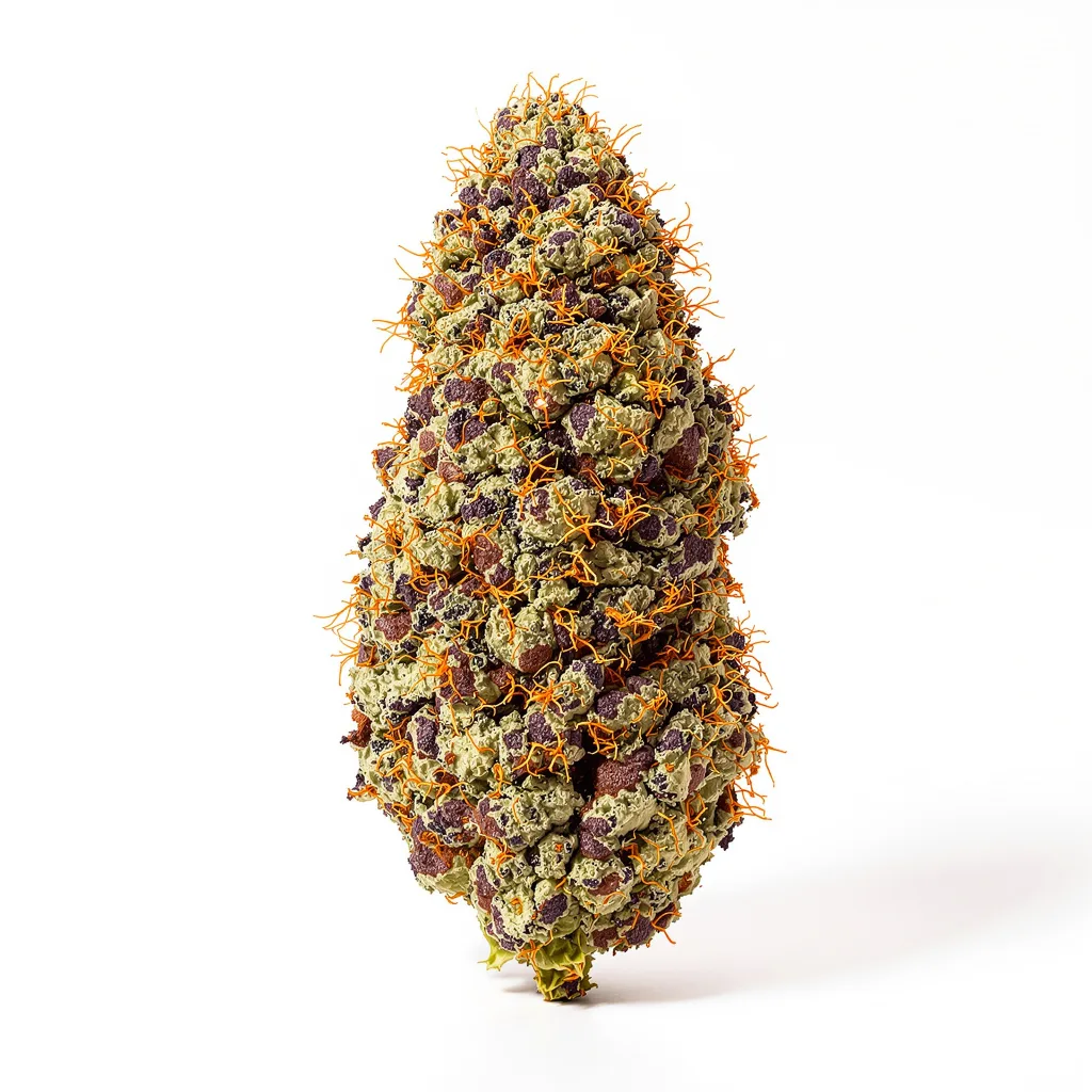 P-51 86% indica / 14% sativa — fleur avec trichomes visibles