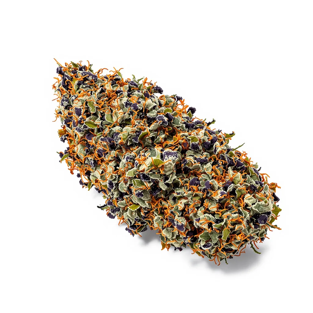 Pacific Blue 78% indica / 22% sativa — fleur avec trichomes visibles
