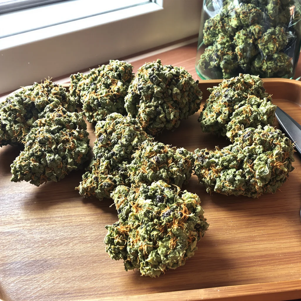 Pakistan Valley Kush 79% indica / 21% sativa — fleur avec trichomes visibles