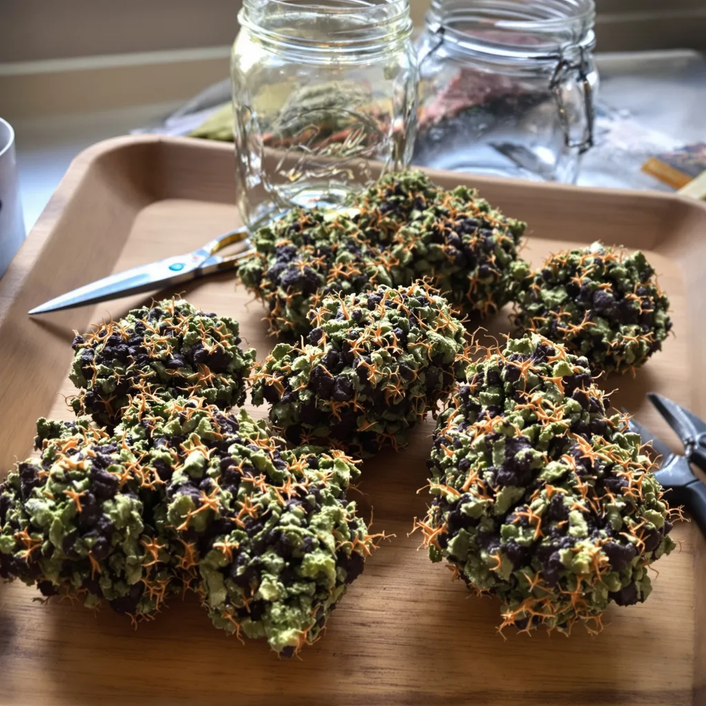 Pakistan Valley Kush 79% indica / 21% sativa — fleur avec trichomes visibles
