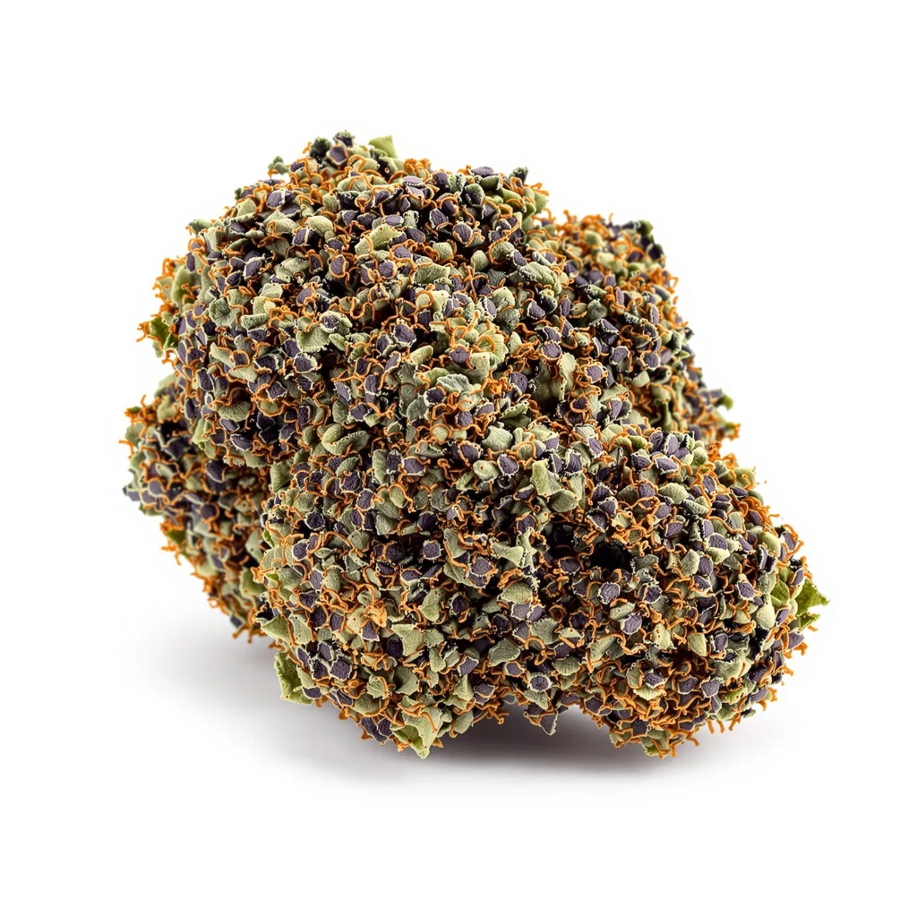 Pamelina 79% indica / 21% sativa — fleur avec trichomes visibles