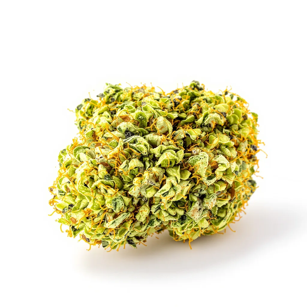 Panama Red 23% indica / 77% sativa — fleur avec trichomes visibles