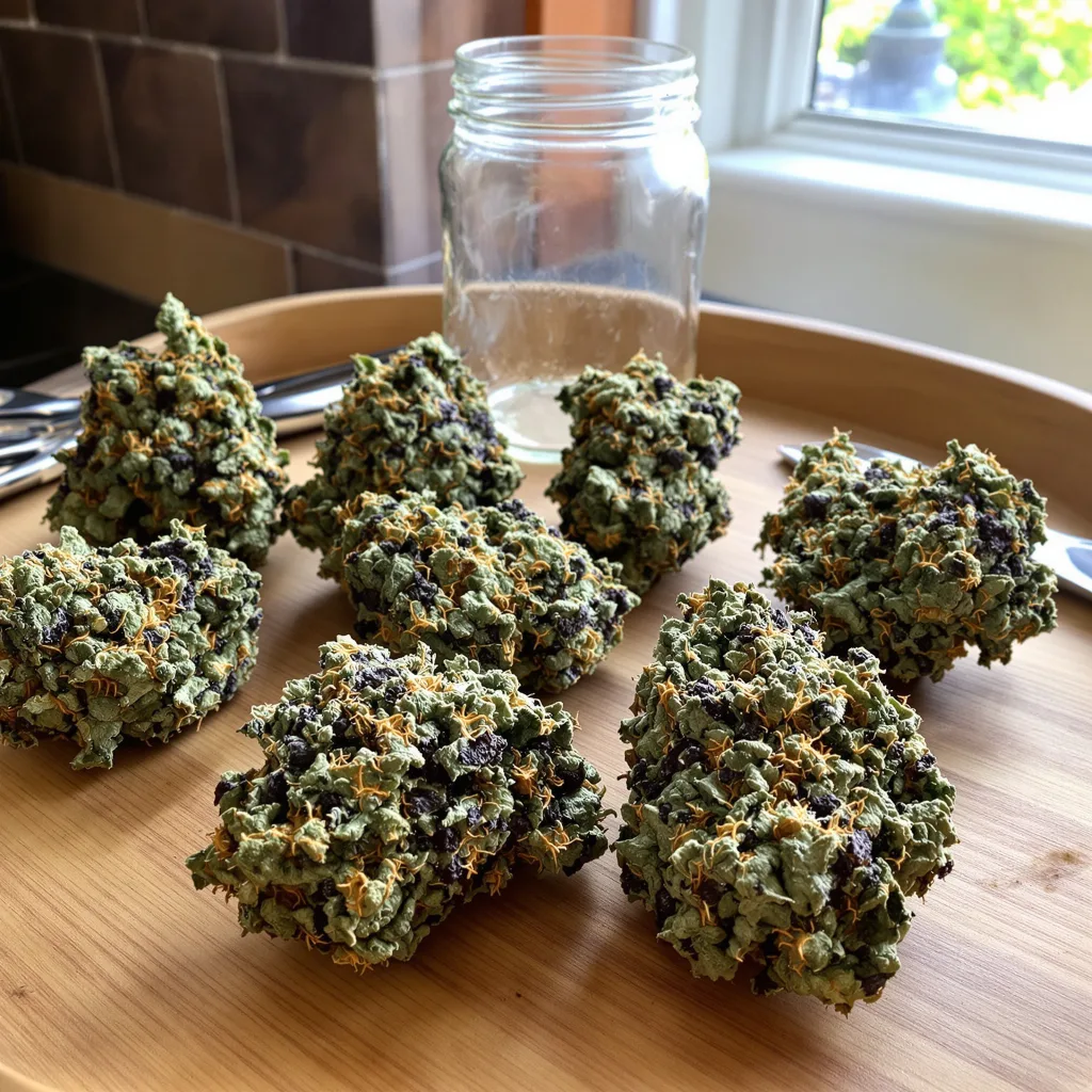Papaya 66% indica / 34% sativa — fleur avec trichomes visibles