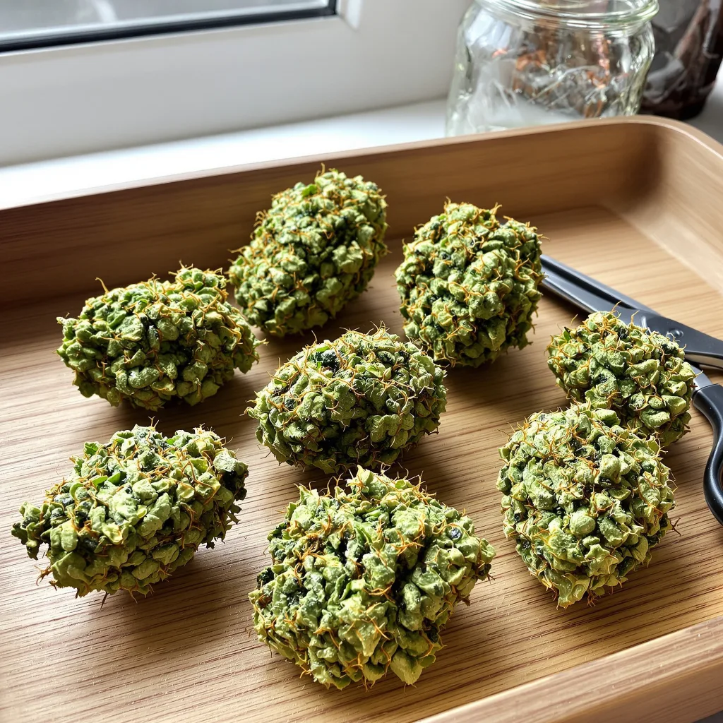 Permafrost 30% indica / 70% sativa — fleur avec trichomes visibles