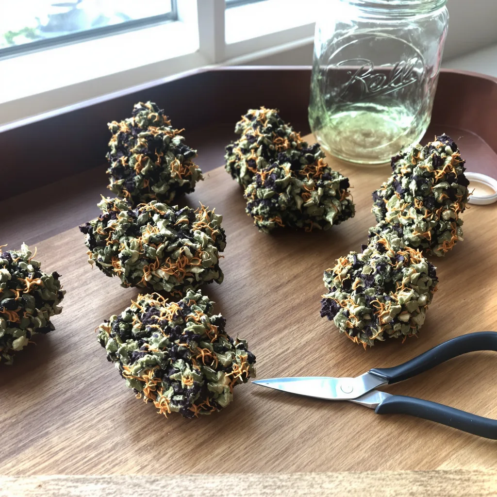 Pez 77% indica / 23% sativa — fleur avec trichomes visibles