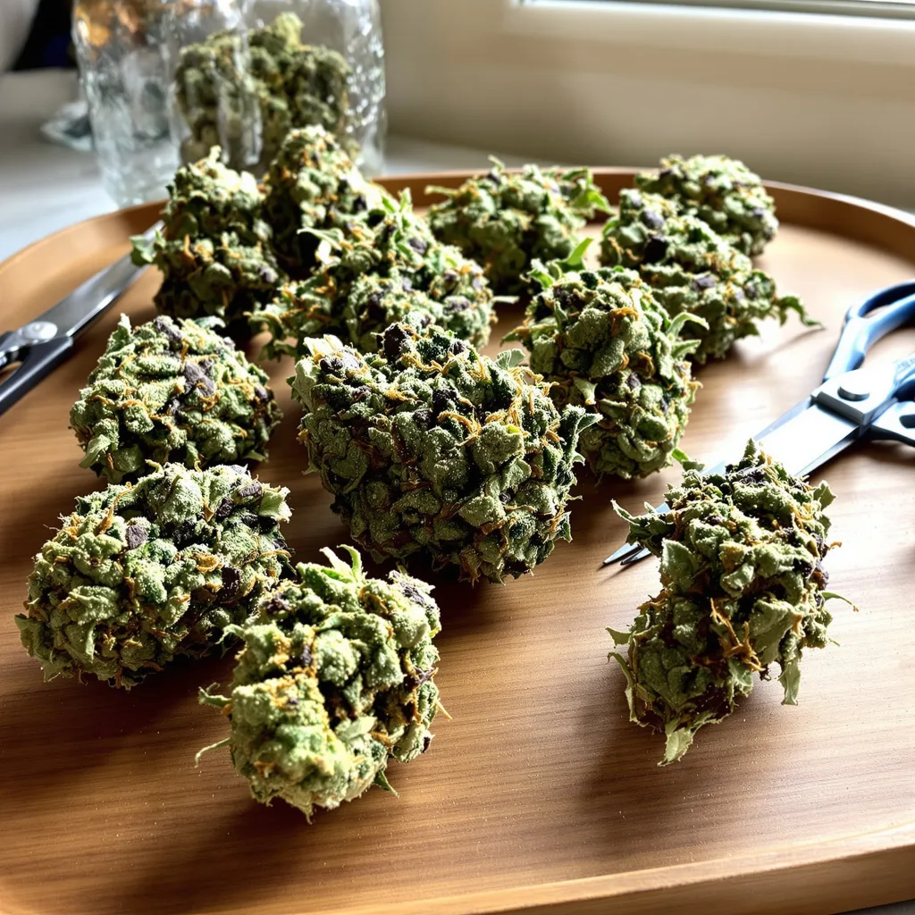 Phantom Cookies 40% indica / 60% sativa — fleur avec trichomes visibles