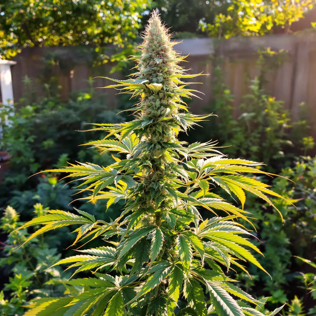 Phantom OG 50% indica / 50% sativa — fleur avec trichomes visibles