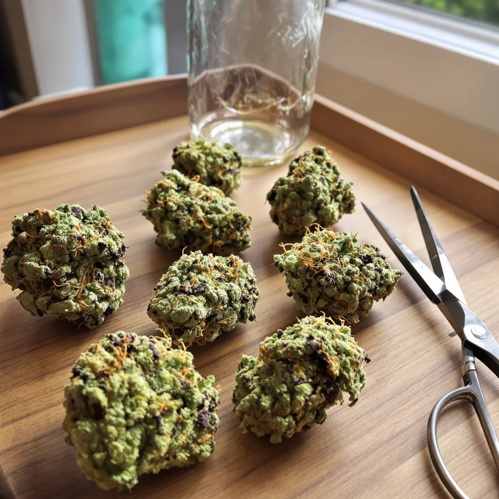 Pineapple Express 62% indica / 38% sativa — fleur avec trichomes visibles