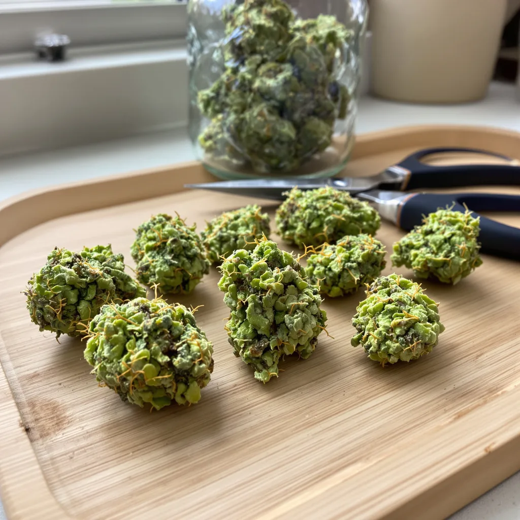 Pineapple Jack 10% indica / 90% sativa — fleur avec trichomes visibles