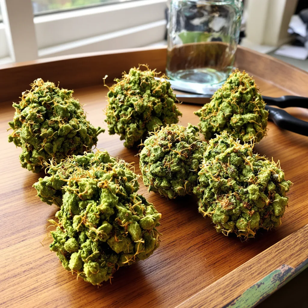 Pineapple Mayhem 11% indica / 89% sativa — fleur avec trichomes visibles