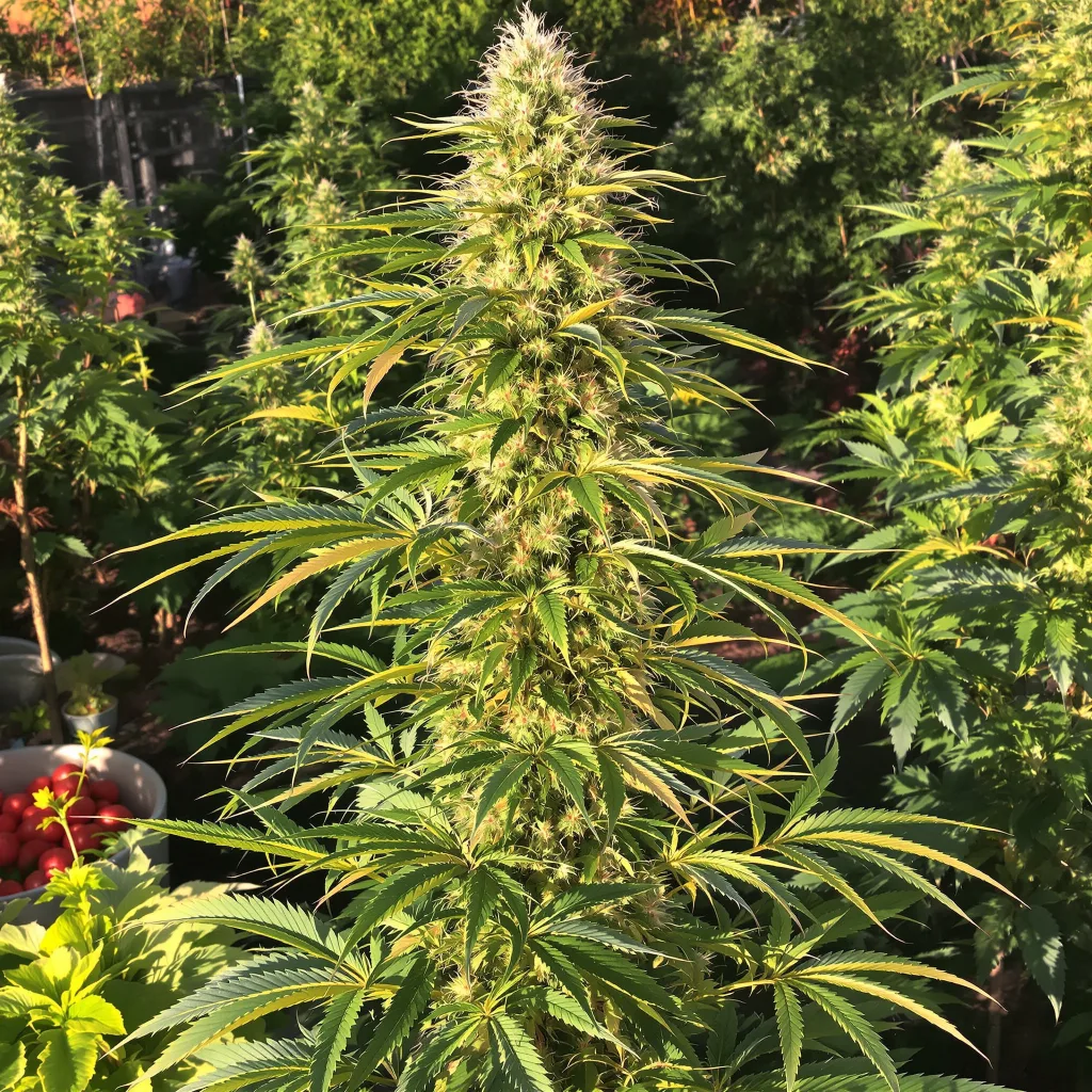 Pineapple Trainwreck 20% indica / 80% sativa — fleur avec trichomes visibles