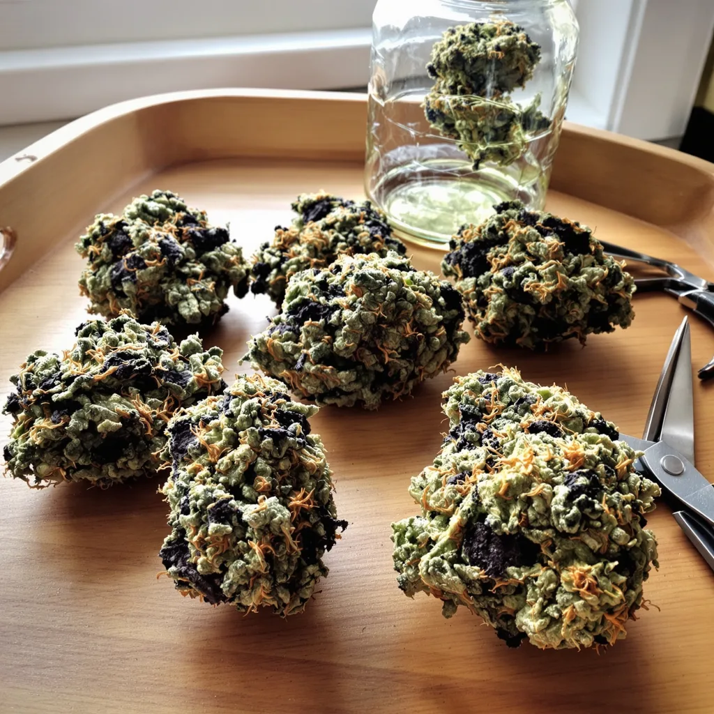Pink Bubba 67% indica / 33% sativa — fleur avec trichomes visibles
