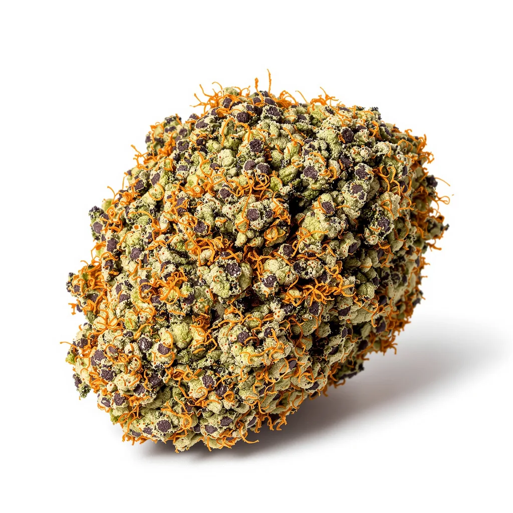 Pink Death Star 79% indica / 21% sativa — fleur avec trichomes visibles