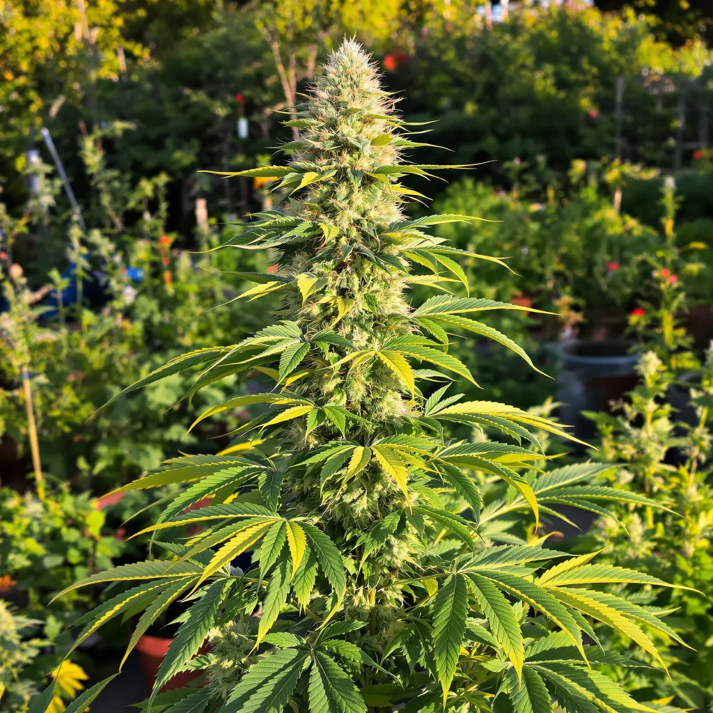 Pink Mango 48% indica / 52% sativa — fleur avec trichomes visibles