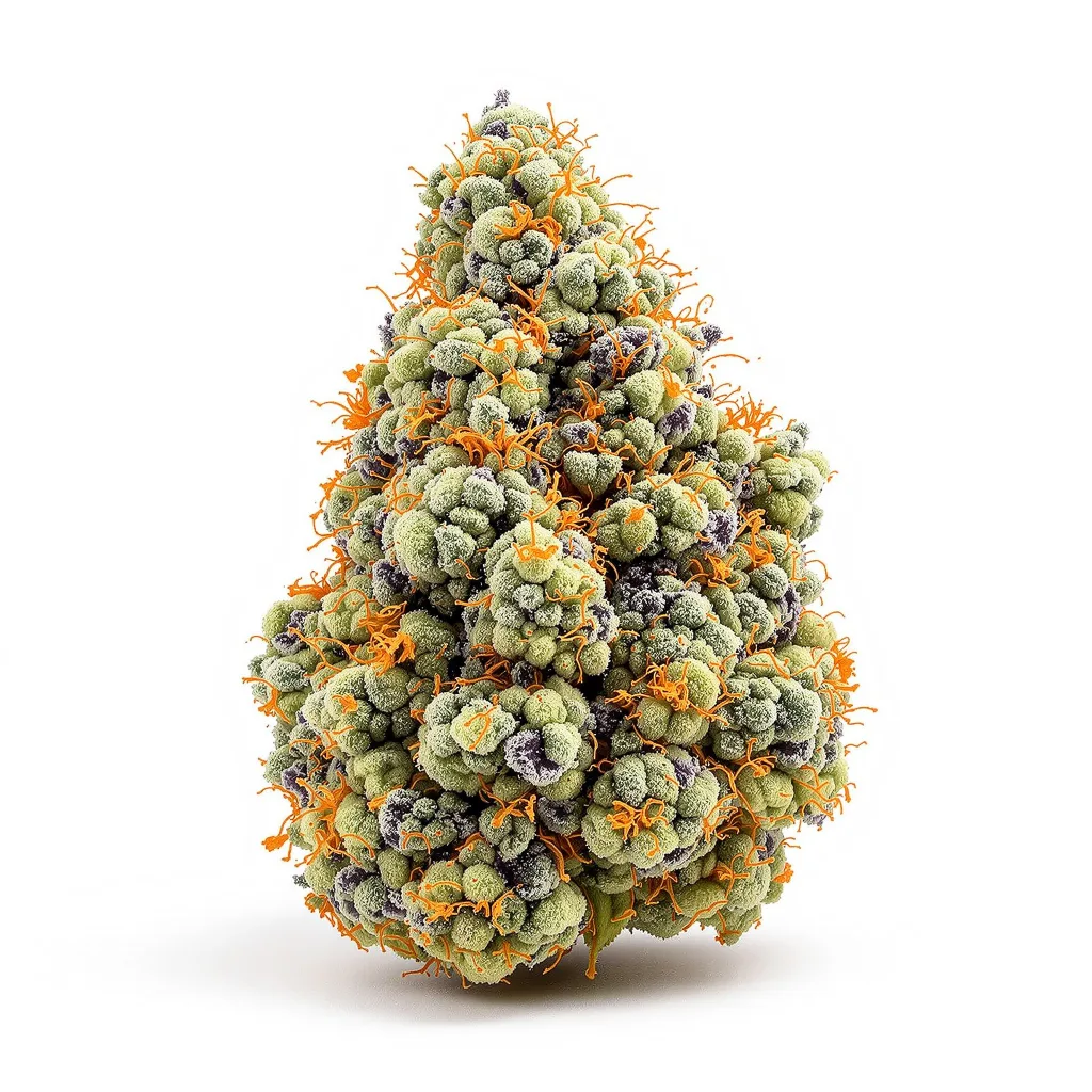 Pink Pez 63% indica / 37% sativa — fleur avec trichomes visibles