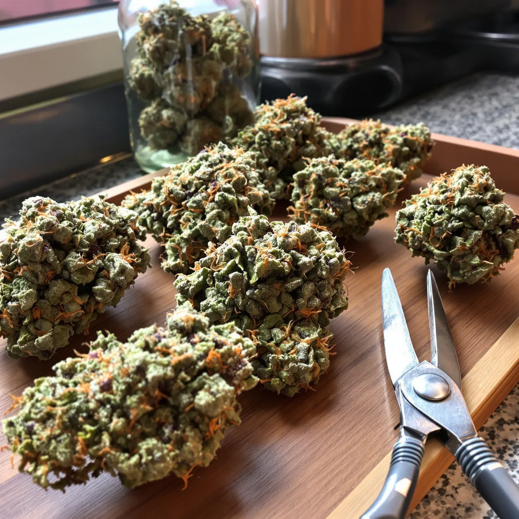 Pink Runtz 50% indica / 50% sativa — fleur avec trichomes visibles