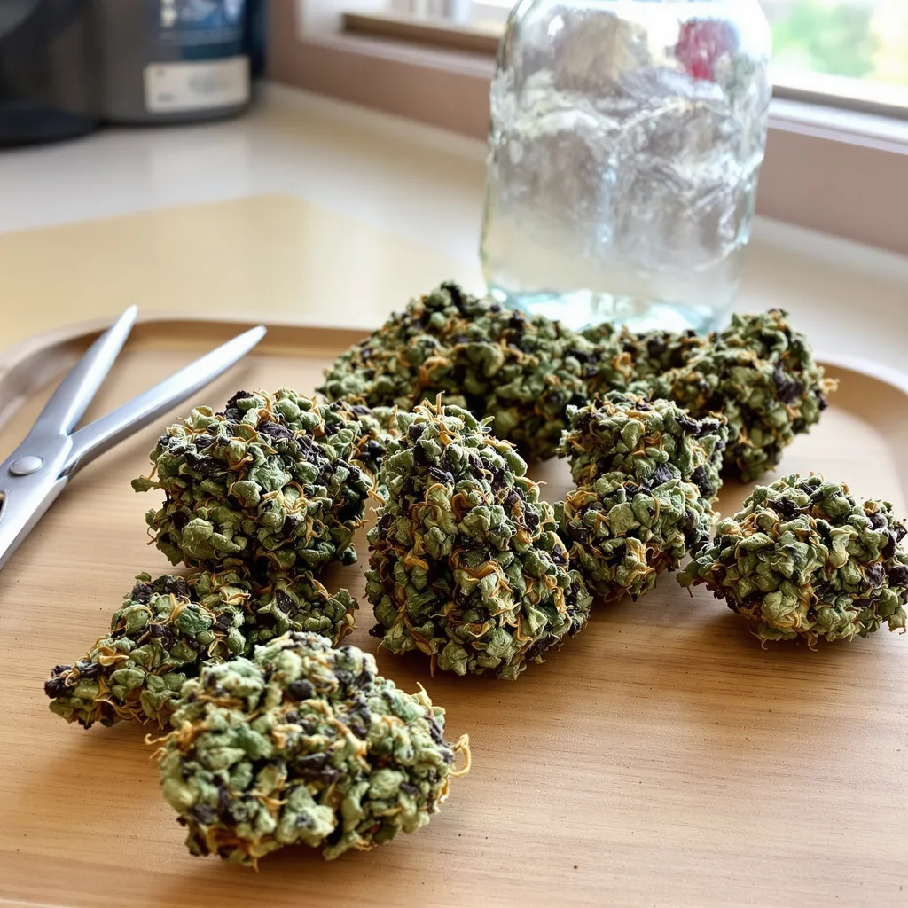 Pitbull Pit 80% indica / 20% sativa — fleur avec trichomes visibles