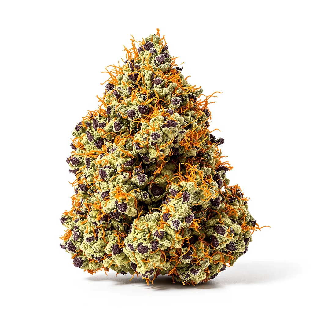 Platinum Bubba Kush 70% indica / 20% sativa — fleur avec trichomes visibles