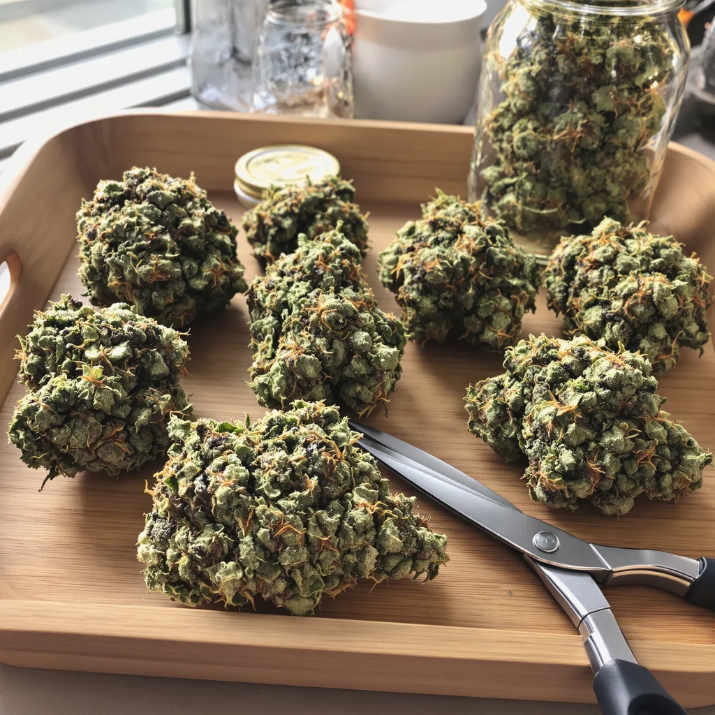 Platinum OG 62% indica / 38% sativa — fleur avec trichomes visibles