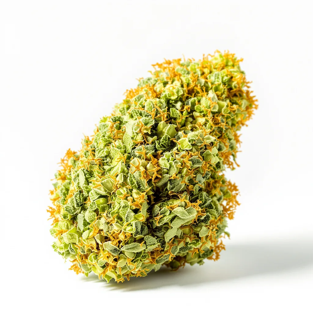 Platinum Wreck 25% indica / 75% sativa — fleur avec trichomes visibles