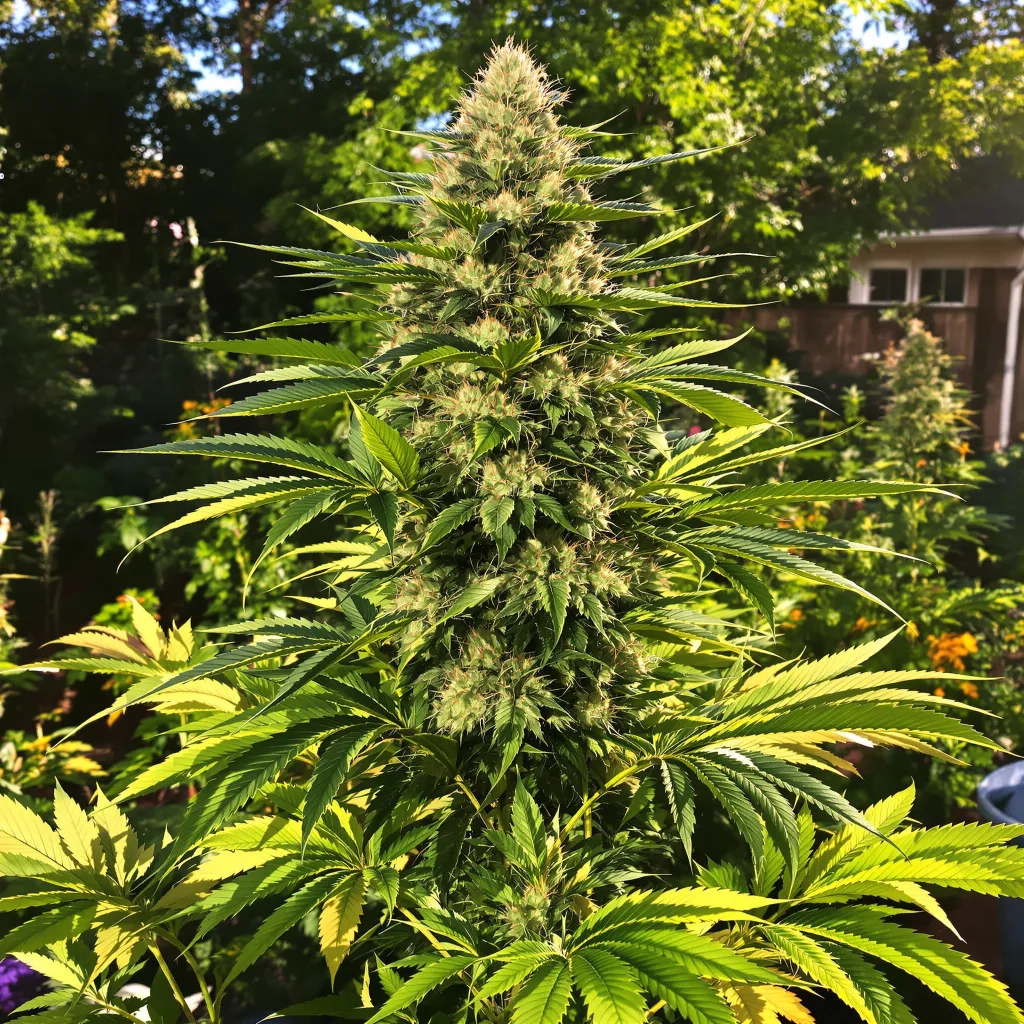 Plushberry 36% indica / 64% sativa — fleur avec trichomes visibles