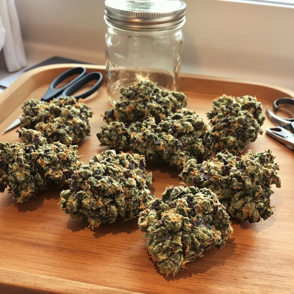 Pluto Kush 88% indica / 12% sativa — fleur avec trichomes visibles