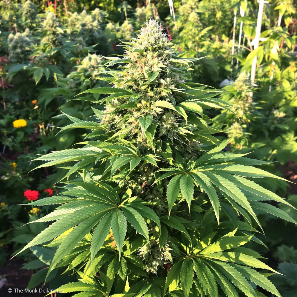Pokie 67% indica / 33% sativa — fleur avec trichomes visibles