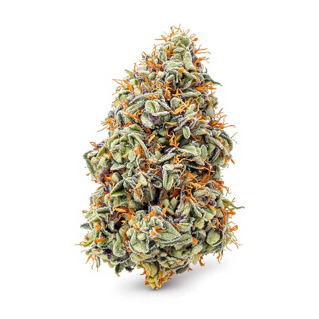 Pop Rox 42% indica / 58% sativa — fleur avec trichomes visibles