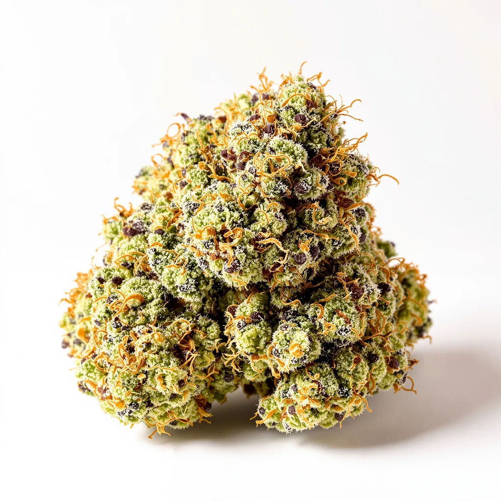 Power Kush 50% indica / 40% sativa — fleur avec trichomes visibles