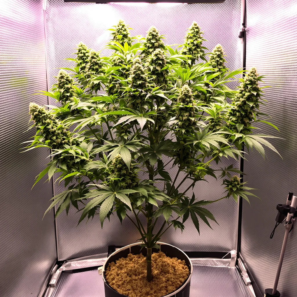 Plante de cannabis Pre-98 Bubba Kush en floraison — 60-100 cm autofloraison