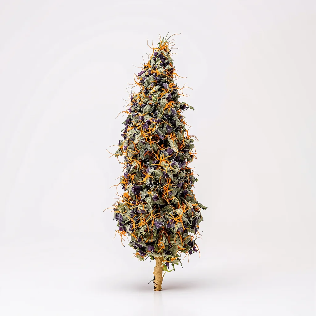 Pre-98 Bubba Kush 80% indica / 20% sativa — fleur avec trichomes visibles
