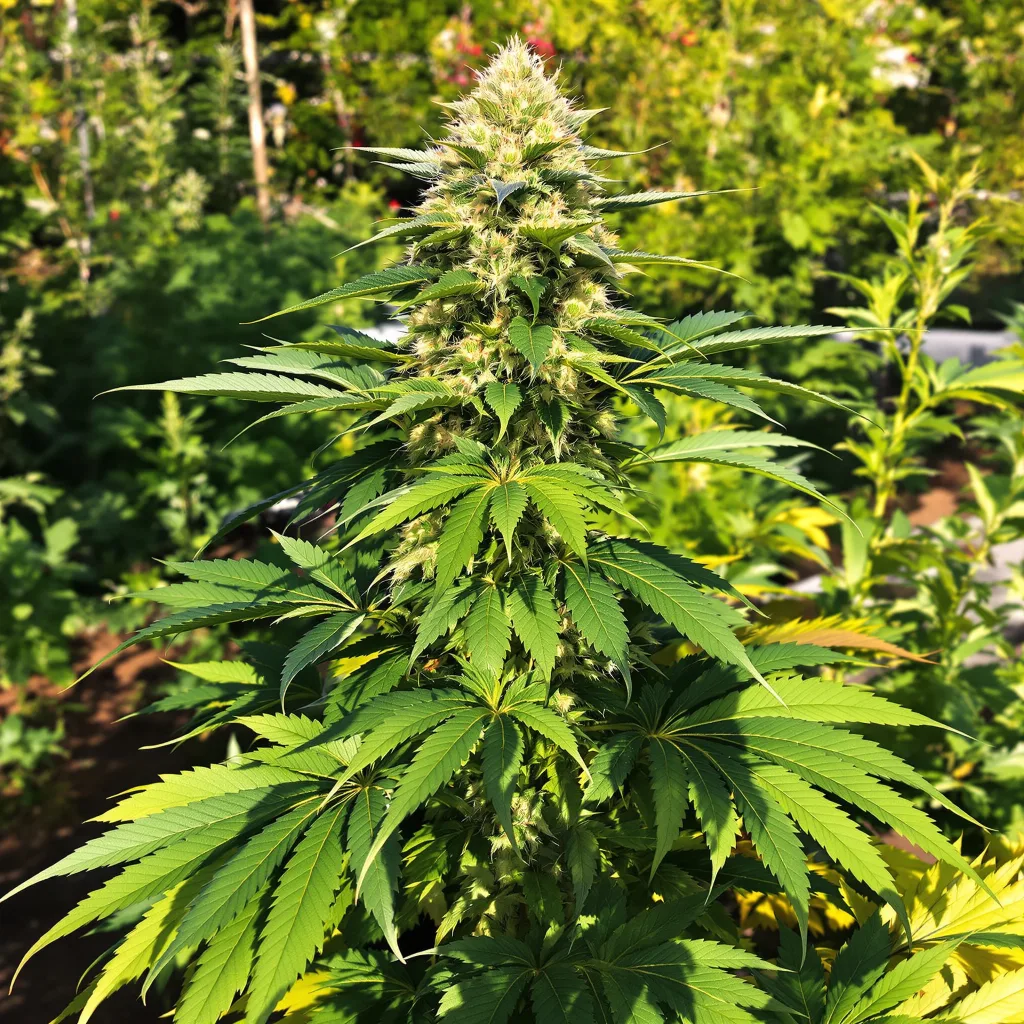 Presidential OG 86% indica / 14% sativa — fleur avec trichomes visibles