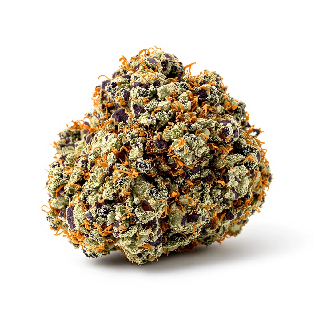 Presidential OG 86% indica / 14% sativa — fleur avec trichomes visibles