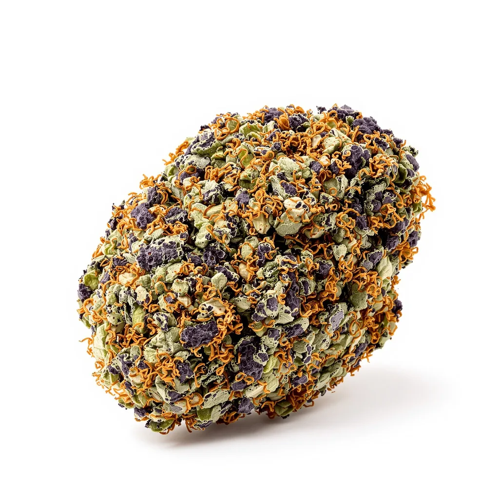 Puna Budder 70% indica / 30% sativa — fleur avec trichomes visibles