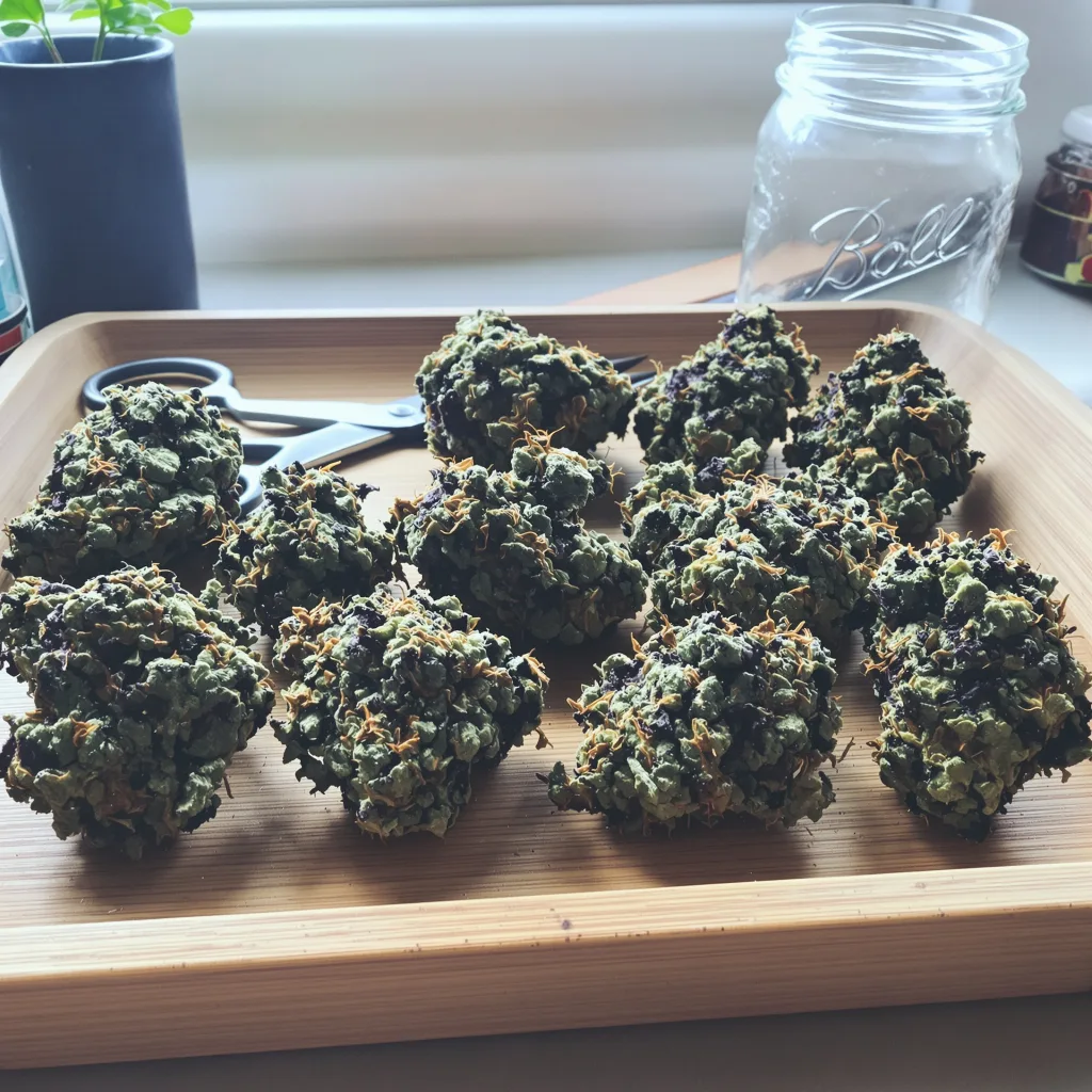 Pure Indica 81% indica / 19% sativa — fleur avec trichomes visibles
